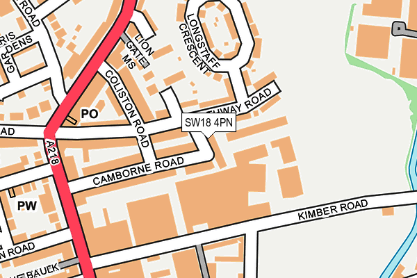 SW18 4PN map - OS OpenMap – Local (Ordnance Survey)