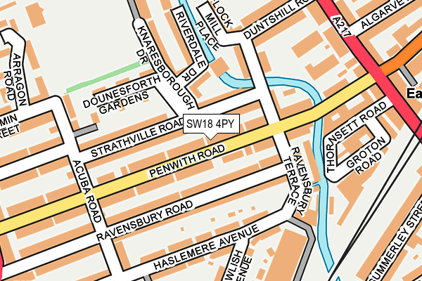 SW18 4PY map - OS OpenMap – Local (Ordnance Survey)