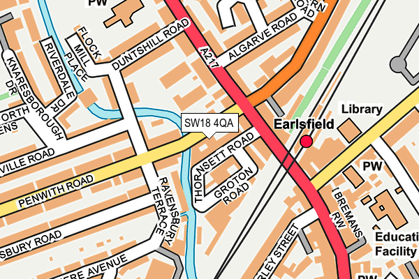 SW18 4QA map - OS OpenMap – Local (Ordnance Survey)