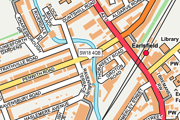SW18 4QB map - OS OpenMap – Local (Ordnance Survey)