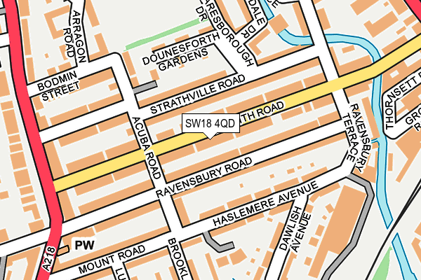 SW18 4QD map - OS OpenMap – Local (Ordnance Survey)