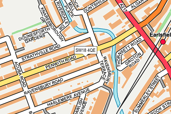 SW18 4QE map - OS OpenMap – Local (Ordnance Survey)