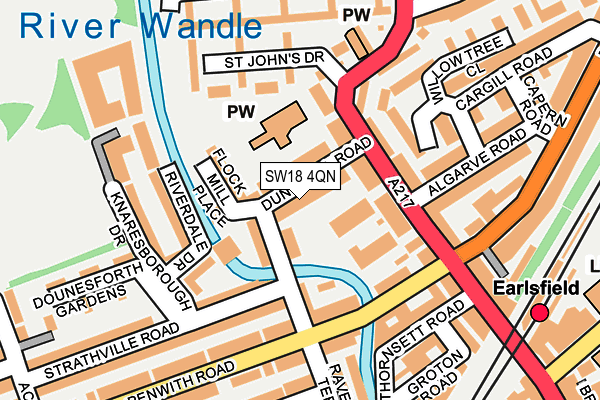SW18 4QN map - OS OpenMap – Local (Ordnance Survey)