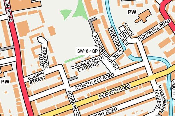 SW18 4QP map - OS OpenMap – Local (Ordnance Survey)