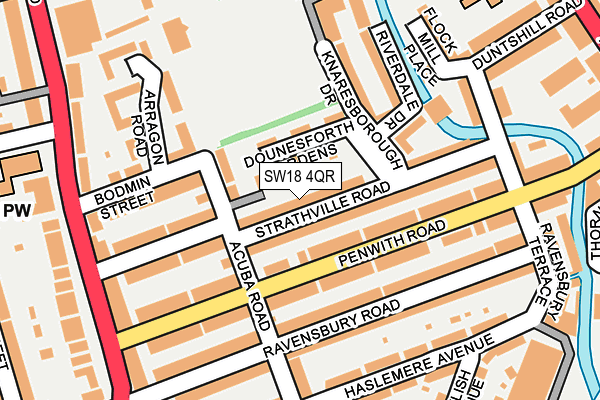 SW18 4QR map - OS OpenMap – Local (Ordnance Survey)