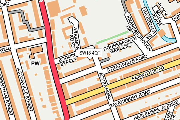 SW18 4QT map - OS OpenMap – Local (Ordnance Survey)