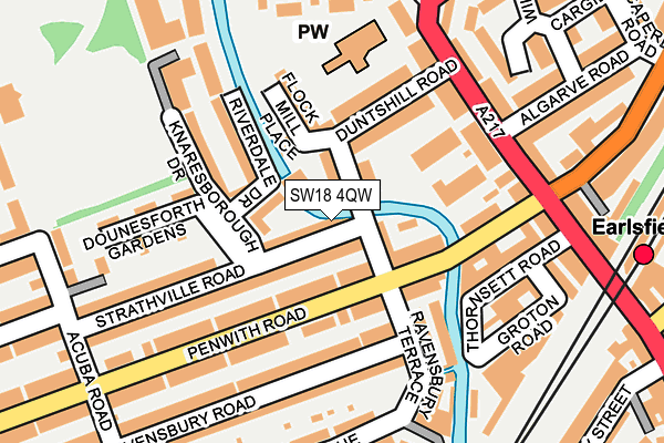 SW18 4QW map - OS OpenMap – Local (Ordnance Survey)