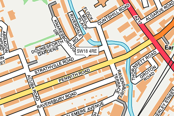 SW18 4RE map - OS OpenMap – Local (Ordnance Survey)