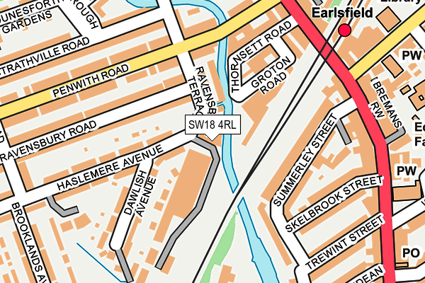 SW18 4RL map - OS OpenMap – Local (Ordnance Survey)