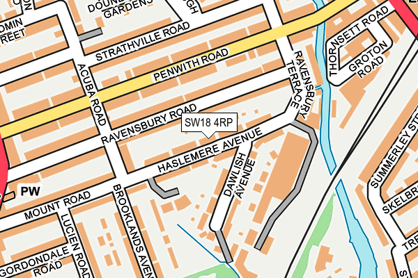 SW18 4RP map - OS OpenMap – Local (Ordnance Survey)