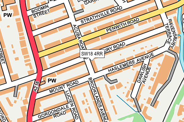 SW18 4RR map - OS OpenMap – Local (Ordnance Survey)