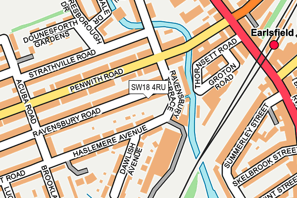 SW18 4RU map - OS OpenMap – Local (Ordnance Survey)