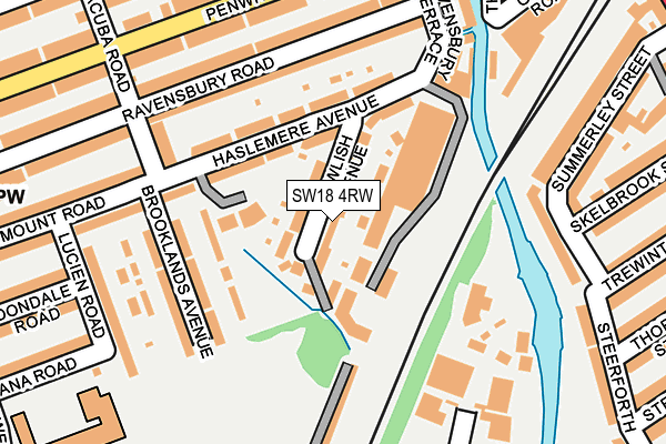 SW18 4RW map - OS OpenMap – Local (Ordnance Survey)