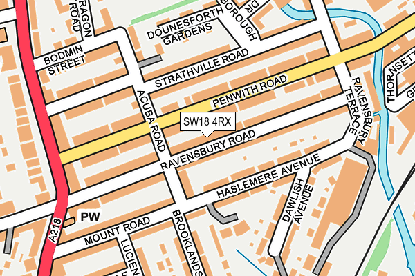 SW18 4RX map - OS OpenMap – Local (Ordnance Survey)