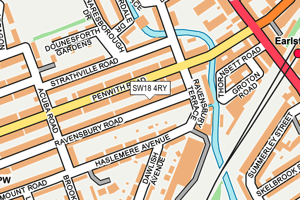 SW18 4RY map - OS OpenMap – Local (Ordnance Survey)
