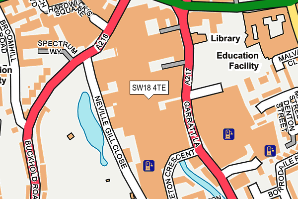 SW18 4TE map - OS OpenMap – Local (Ordnance Survey)