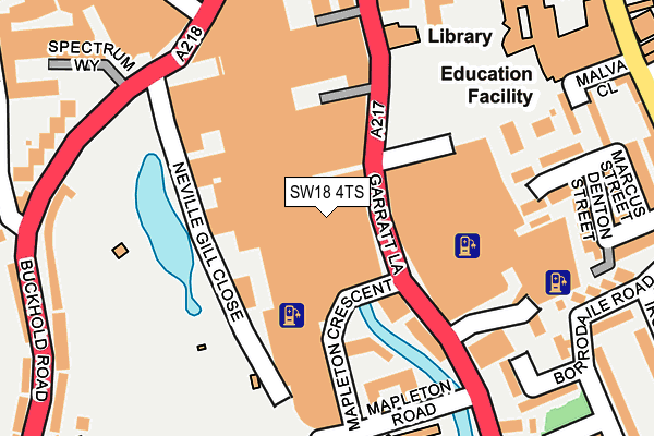 SW18 4TS map - OS OpenMap – Local (Ordnance Survey)