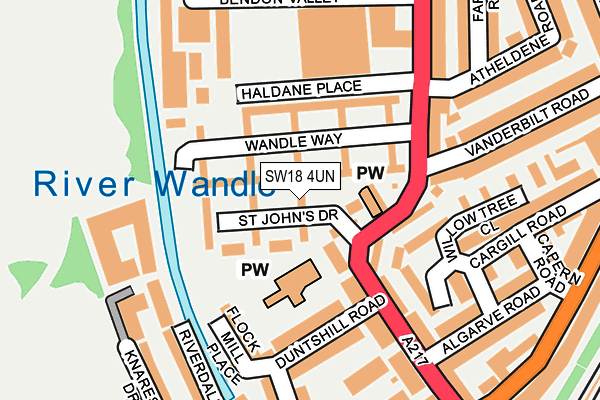 SW18 4UN map - OS OpenMap – Local (Ordnance Survey)