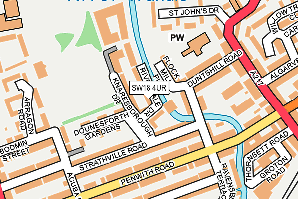 SW18 4UR map - OS OpenMap – Local (Ordnance Survey)
