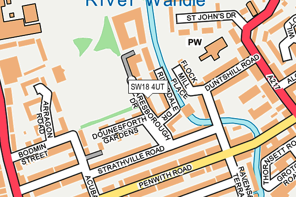 SW18 4UT map - OS OpenMap – Local (Ordnance Survey)