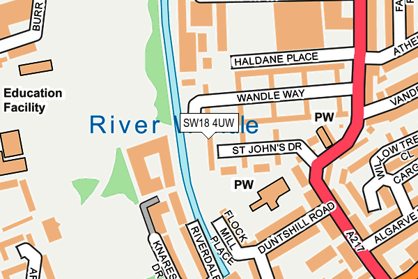 SW18 4UW map - OS OpenMap – Local (Ordnance Survey)