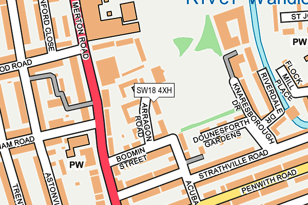 SW18 4XH map - OS OpenMap – Local (Ordnance Survey)