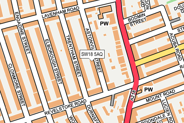 SW18 5AQ map - OS OpenMap – Local (Ordnance Survey)