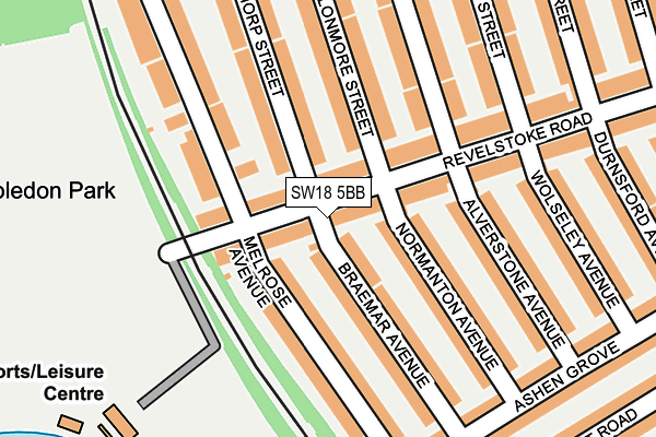 SW18 5BB map - OS OpenMap – Local (Ordnance Survey)