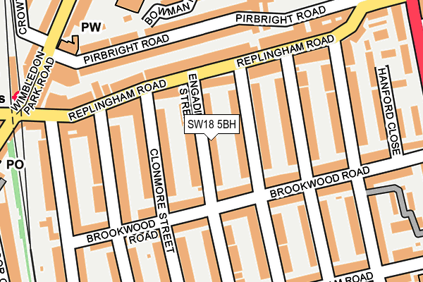 SW18 5BH map - OS OpenMap – Local (Ordnance Survey)