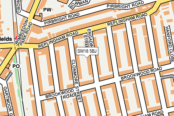 SW18 5BJ map - OS OpenMap – Local (Ordnance Survey)