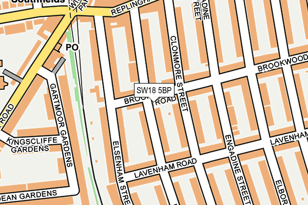 SW18 5BP map - OS OpenMap – Local (Ordnance Survey)