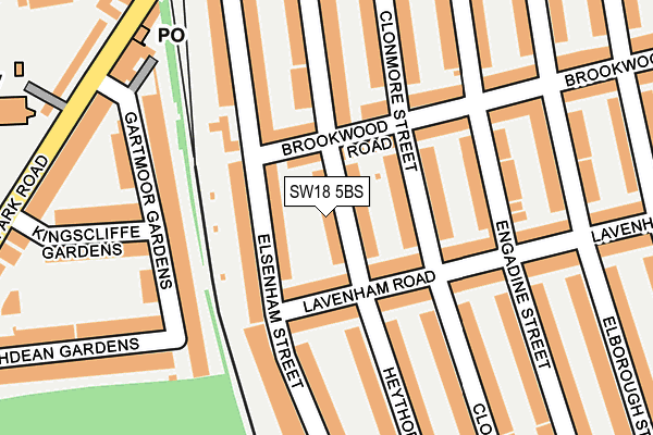 SW18 5BS map - OS OpenMap – Local (Ordnance Survey)