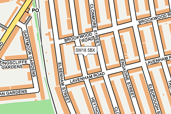 SW18 5BX map - OS OpenMap – Local (Ordnance Survey)