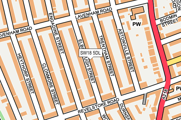 SW18 5DL map - OS OpenMap – Local (Ordnance Survey)