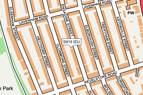 SW18 5DU map - OS OpenMap – Local (Ordnance Survey)