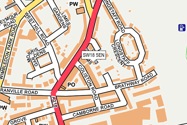 SW18 5EN map - OS OpenMap – Local (Ordnance Survey)