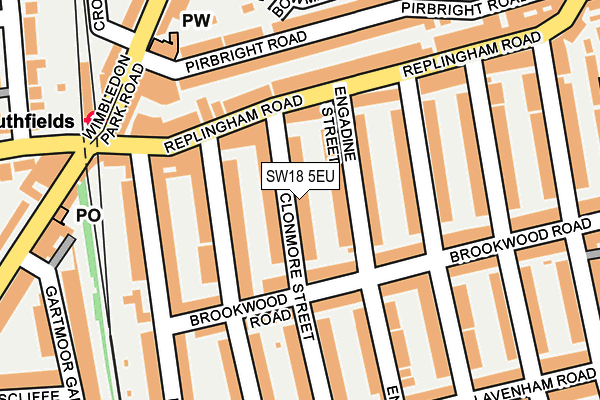 SW18 5EU map - OS OpenMap – Local (Ordnance Survey)