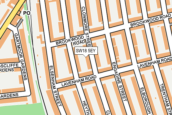 SW18 5EY map - OS OpenMap – Local (Ordnance Survey)