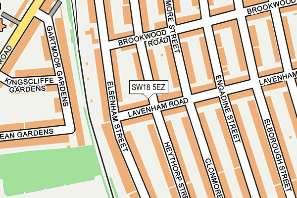 SW18 5EZ map - OS OpenMap – Local (Ordnance Survey)