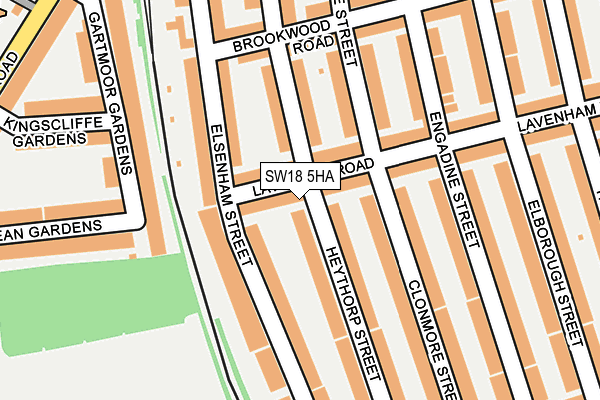SW18 5HA map - OS OpenMap – Local (Ordnance Survey)