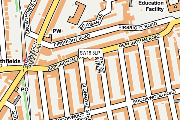 SW18 5LP map - OS OpenMap – Local (Ordnance Survey)