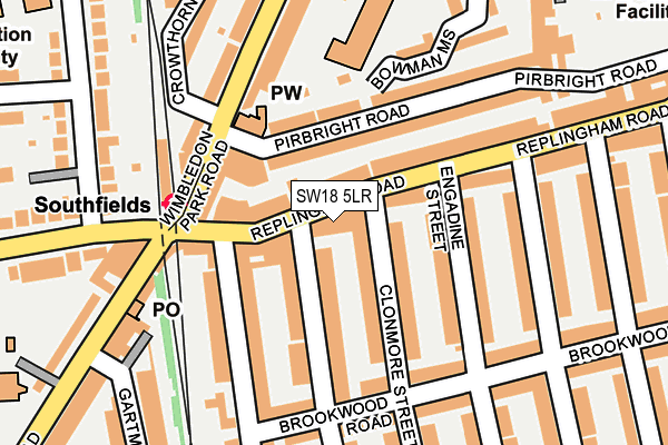 SW18 5LR map - OS OpenMap – Local (Ordnance Survey)