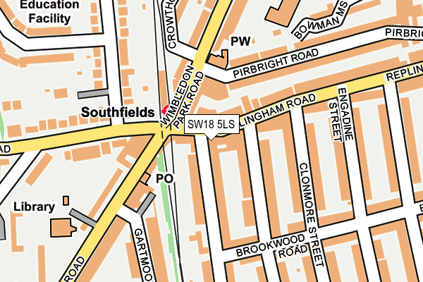 SW18 5LS map - OS OpenMap – Local (Ordnance Survey)