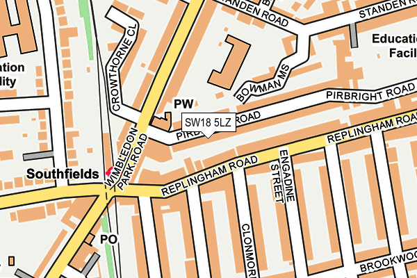 SW18 5LZ map - OS OpenMap – Local (Ordnance Survey)