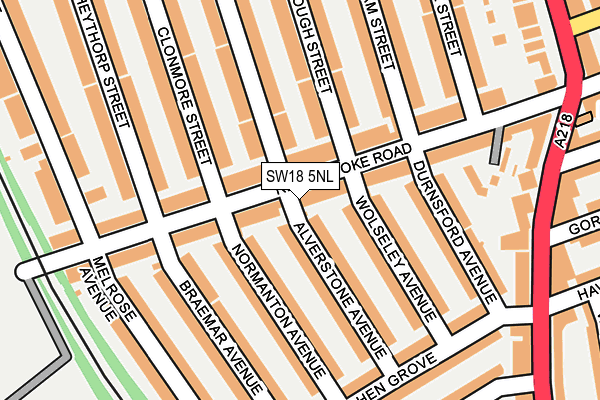 SW18 5NL map - OS OpenMap – Local (Ordnance Survey)