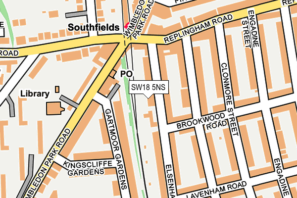 SW18 5NS map - OS OpenMap – Local (Ordnance Survey)