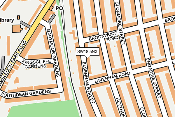 SW18 5NX map - OS OpenMap – Local (Ordnance Survey)