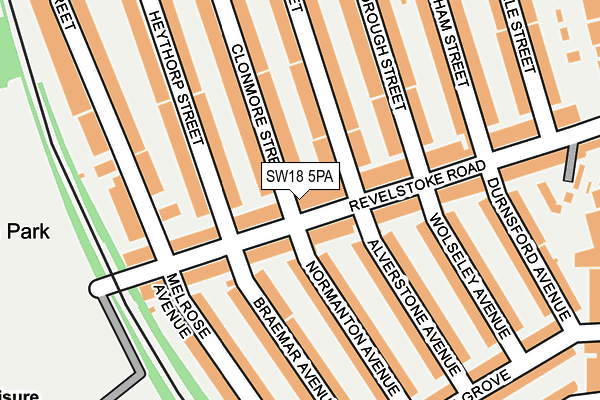 SW18 5PA map - OS OpenMap – Local (Ordnance Survey)