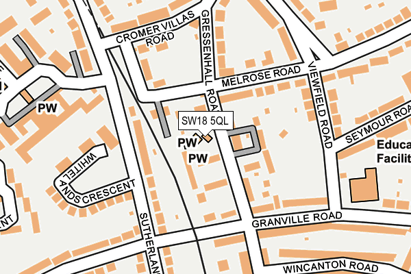 SW18 5QL map - OS OpenMap – Local (Ordnance Survey)