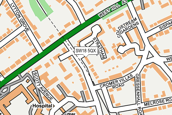 SW18 5QX map - OS OpenMap – Local (Ordnance Survey)